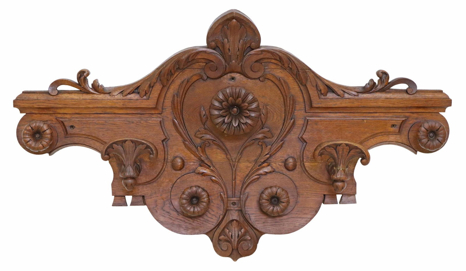 FRENCH CARVED OAK WALL-MOUNTED HAT RACK (1 of 4)