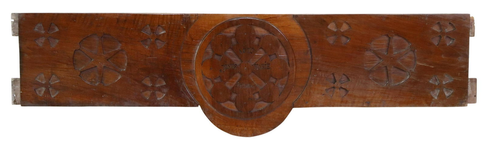 FRENCH GEOMETRIC CARVED ARCHITECTURAL PANEL, 1892 (1 of 3)