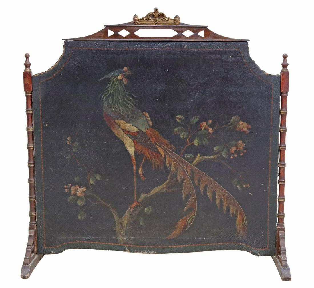 ENGLISH CHINOISERIE PAINTED FIRE SCREEN (1 of 3)