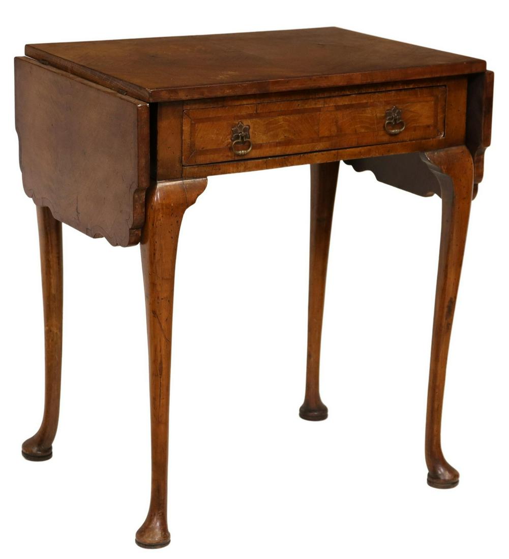 SMALL ENGLISH QUEEN ANNE STYLE DROP-LEAF TABLE (1 of 8)