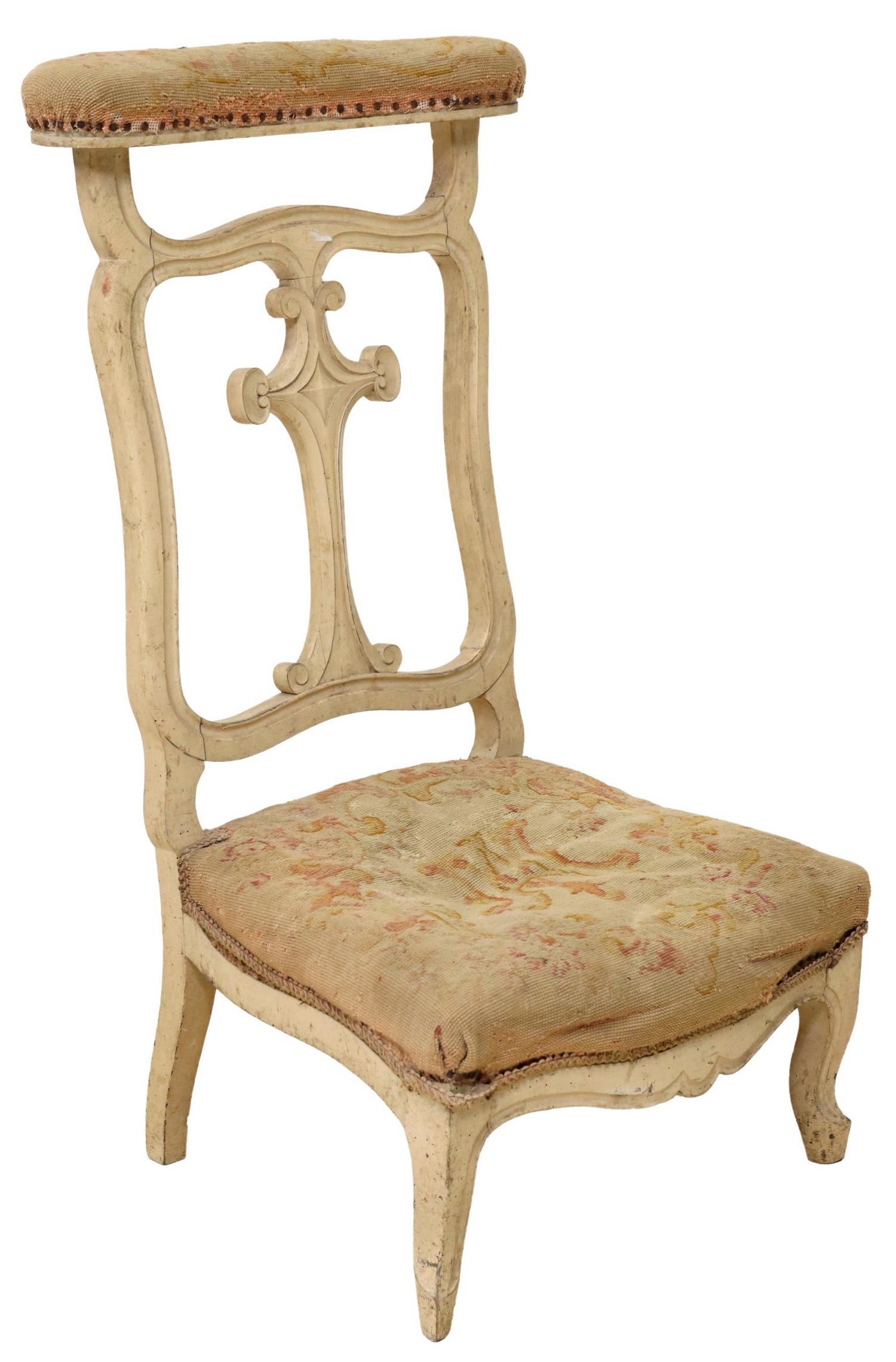 FRENCH UPHOLSTERED PRIE DIEU PRAYER KNEELER (1 of 3)