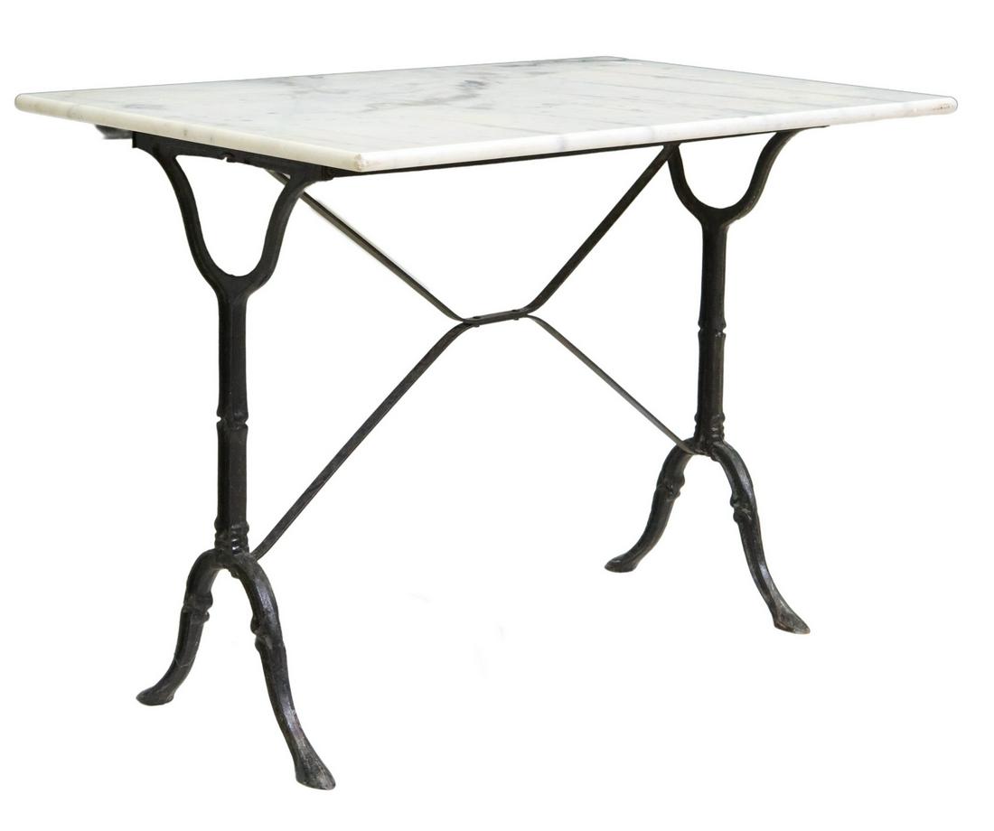 FRENCH IRON & MARBLE-TOP BISTRO TABLE (1 of 4)
