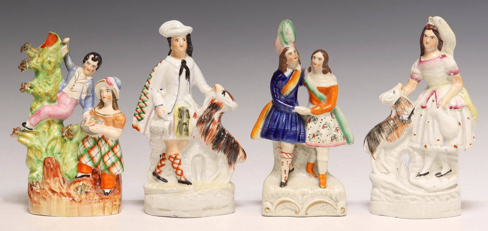 (4) ENGLISH VICTORIAN STAFFORDSHIRE FIGURES & VASE (1 of 5)