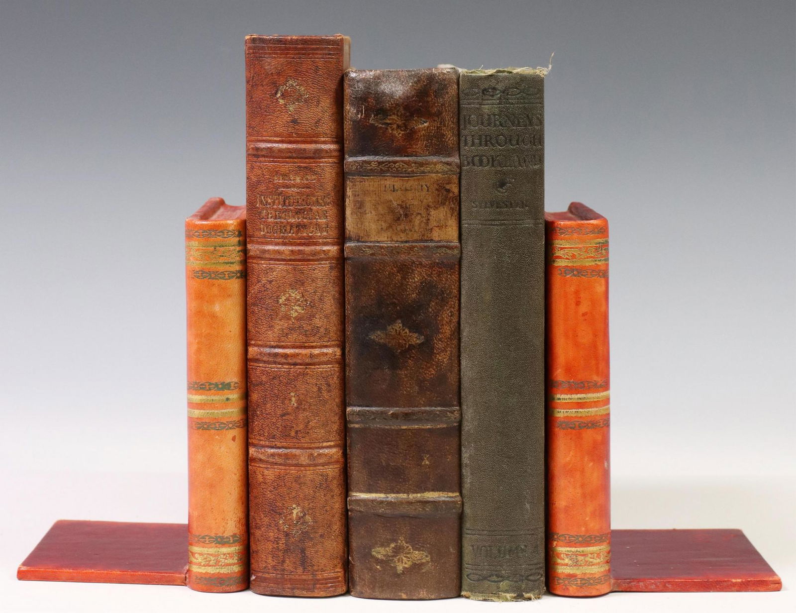 (3) ITALIAN LEATHER BOOK ENDS & BOOK-FORM BOXES (1 of 5)