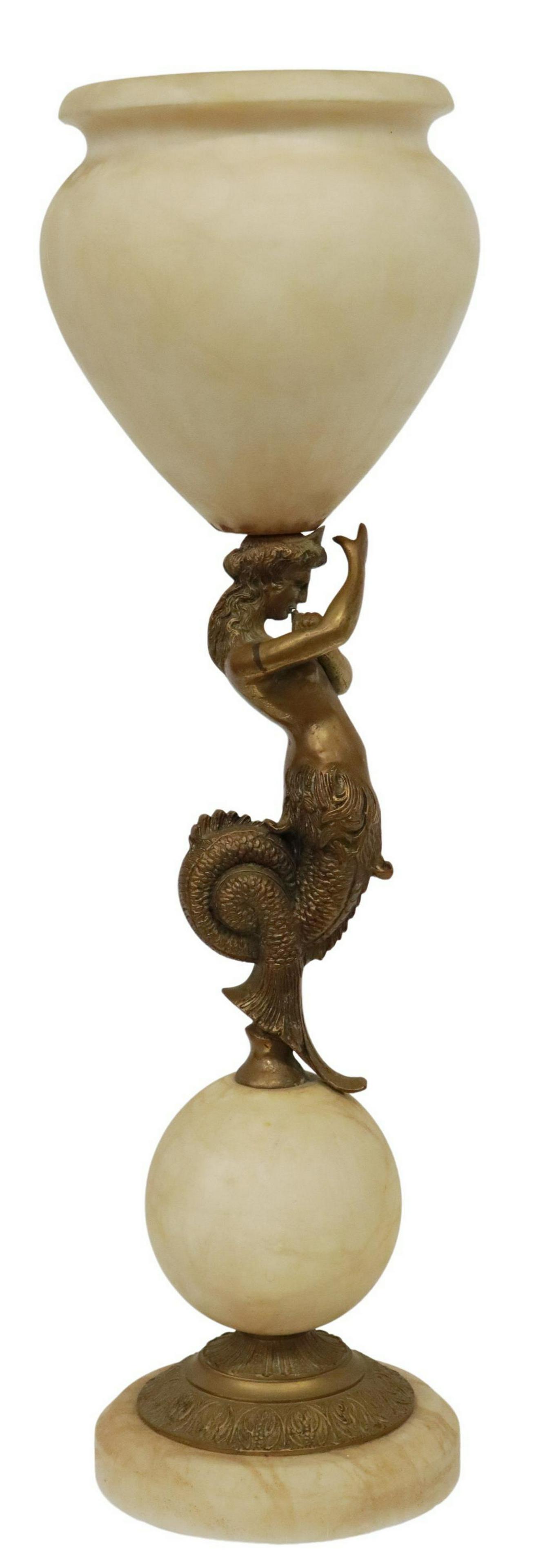 FRENCH ALABASTER & METAL FIGURAL 1-LT TABLE LAMP (1 of 4)