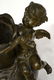 497: ANTIQUE FRENCH PATINATED BRONZE CHERUB VASE - 3