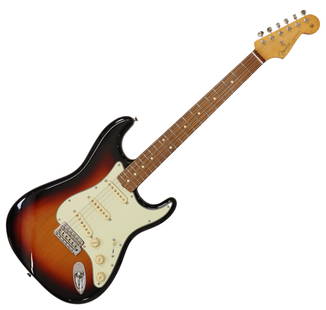 FENDER VINTERA '60's STRATOCASTER: Fender Vintera 1960's Stratocaster in sunburst finish. Vintera Mod 60's pickups. A beautiful guitar. 39"H, 13"W, 2"D 7lbs 10oz **Provenance: an Austin, Texas collection** Start Price: $400.00