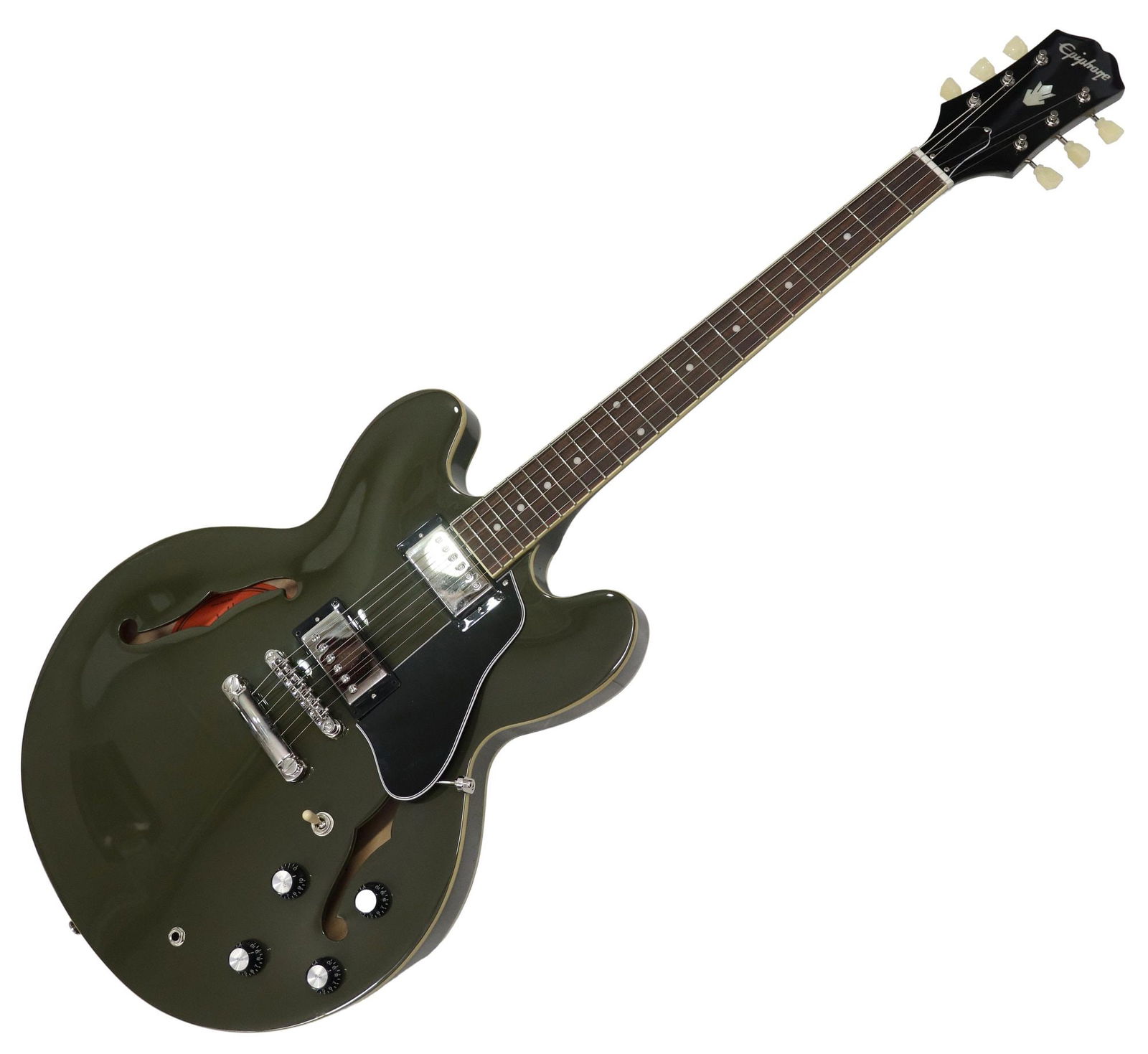 EPIPHONE ES-335 OLIVE DRAB ELECTRIC GUITAR (1 of 8)