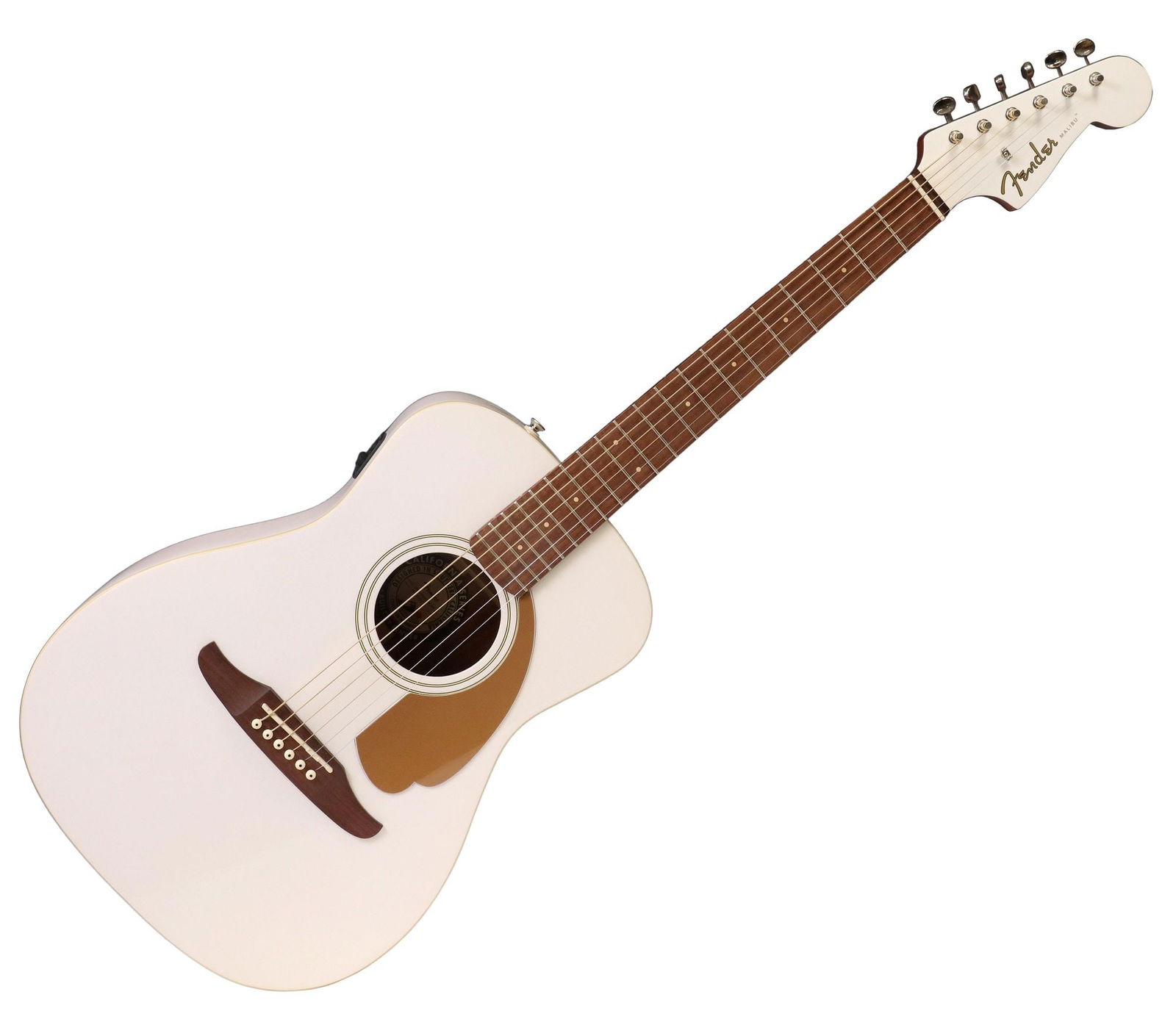 FENDER 'MALIBU PLAYER' WHITE ACOUSTIC GUITAR (1 of 7)