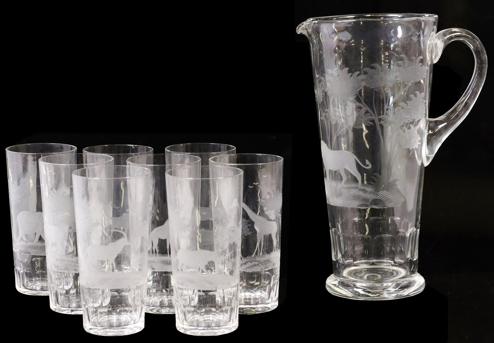 (9) ROWLAND WARD SAFARI ENGRAVED GLASS BARWARE (1 of 4)
