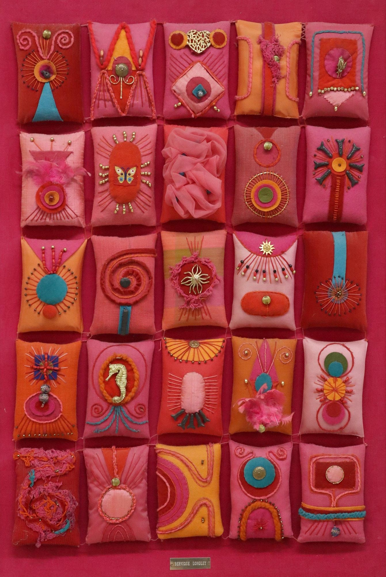 BERNIQUE LONGLEY (D.1999) TEXTILE COLLAGE RELIEF (1 of 5)