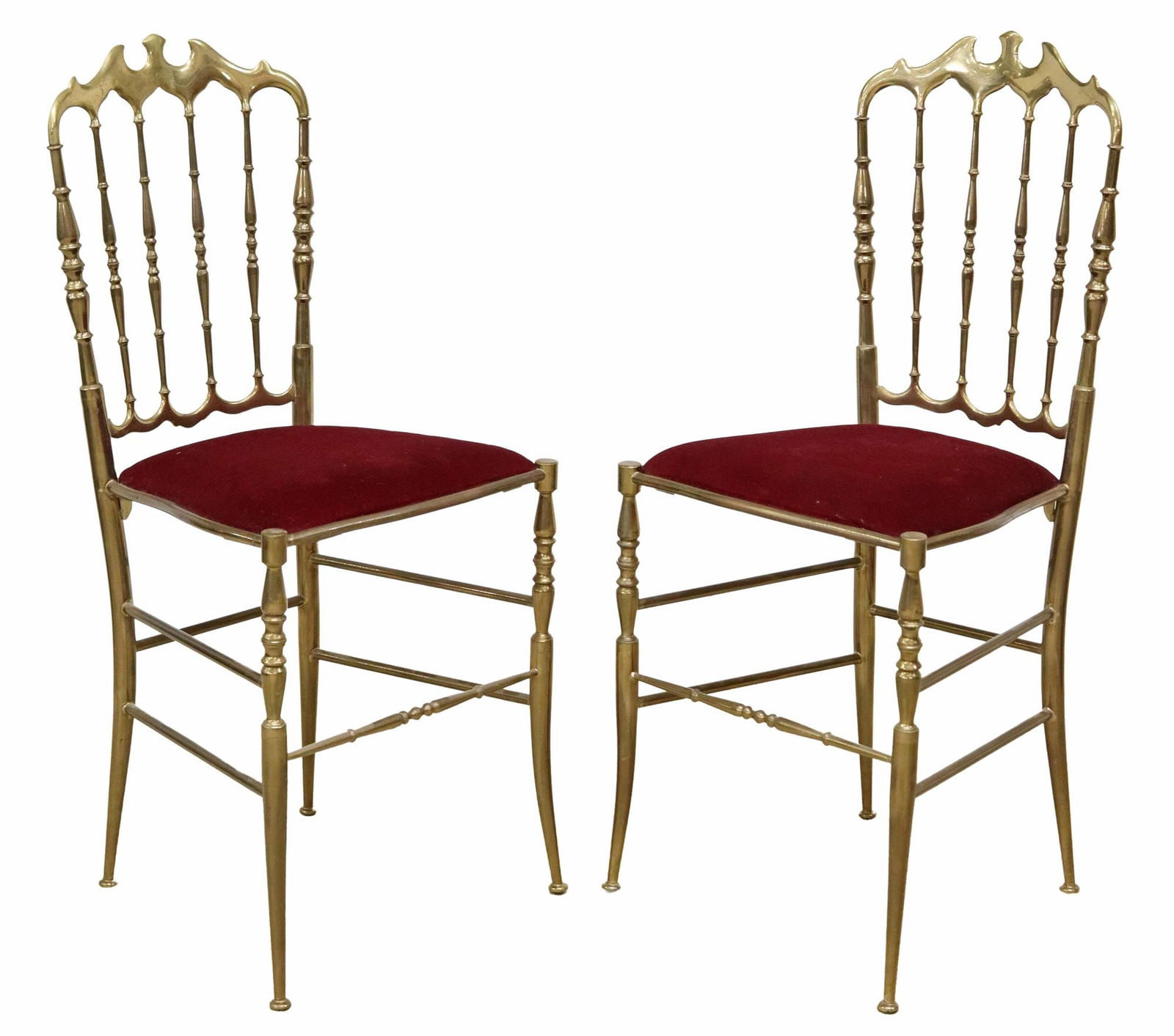 (2) ITALIAN CHIAVARI STYLE BRASS CHAIRS (1 of 3)