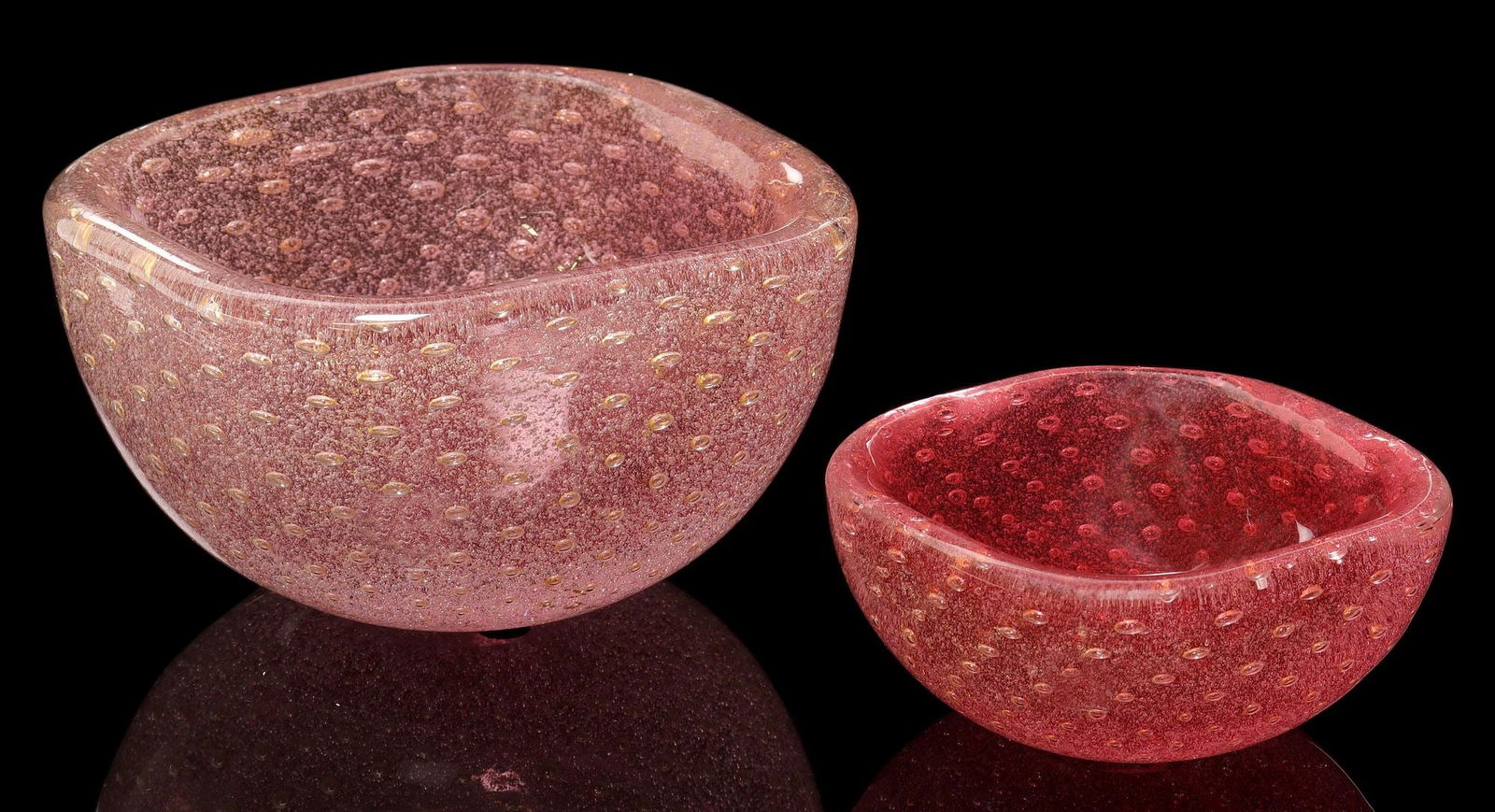 (2) CARLO SCARPA VENINI 'BULLICANTE' MURANO BOWLS (1 of 5)