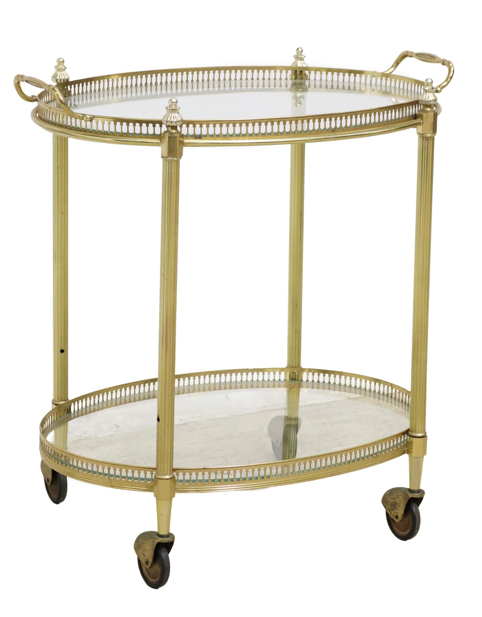 MODERN GILT METAL SERVICE TROLLEY BAR CART (1 of 5)
