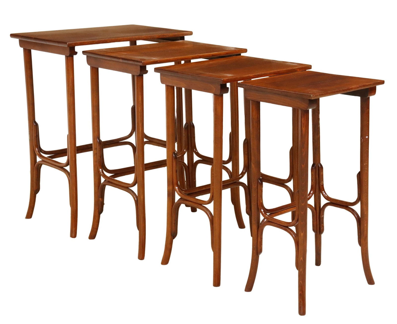 (4) THONET (ATTRIB.) BENTWOOD NESTING TABLES (1 of 5)