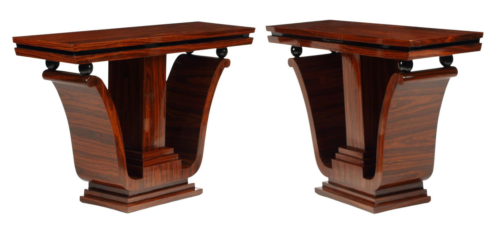 (2) ART DECO STYLE SCULPTURAL CONSOLE TABLES (1 of 4)