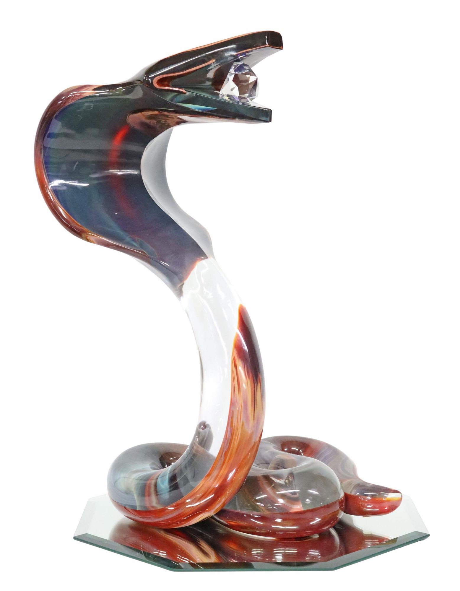 DINO ROSIN (B.1948) ART GLASS COBRA SCULPTURE (1 of 10)