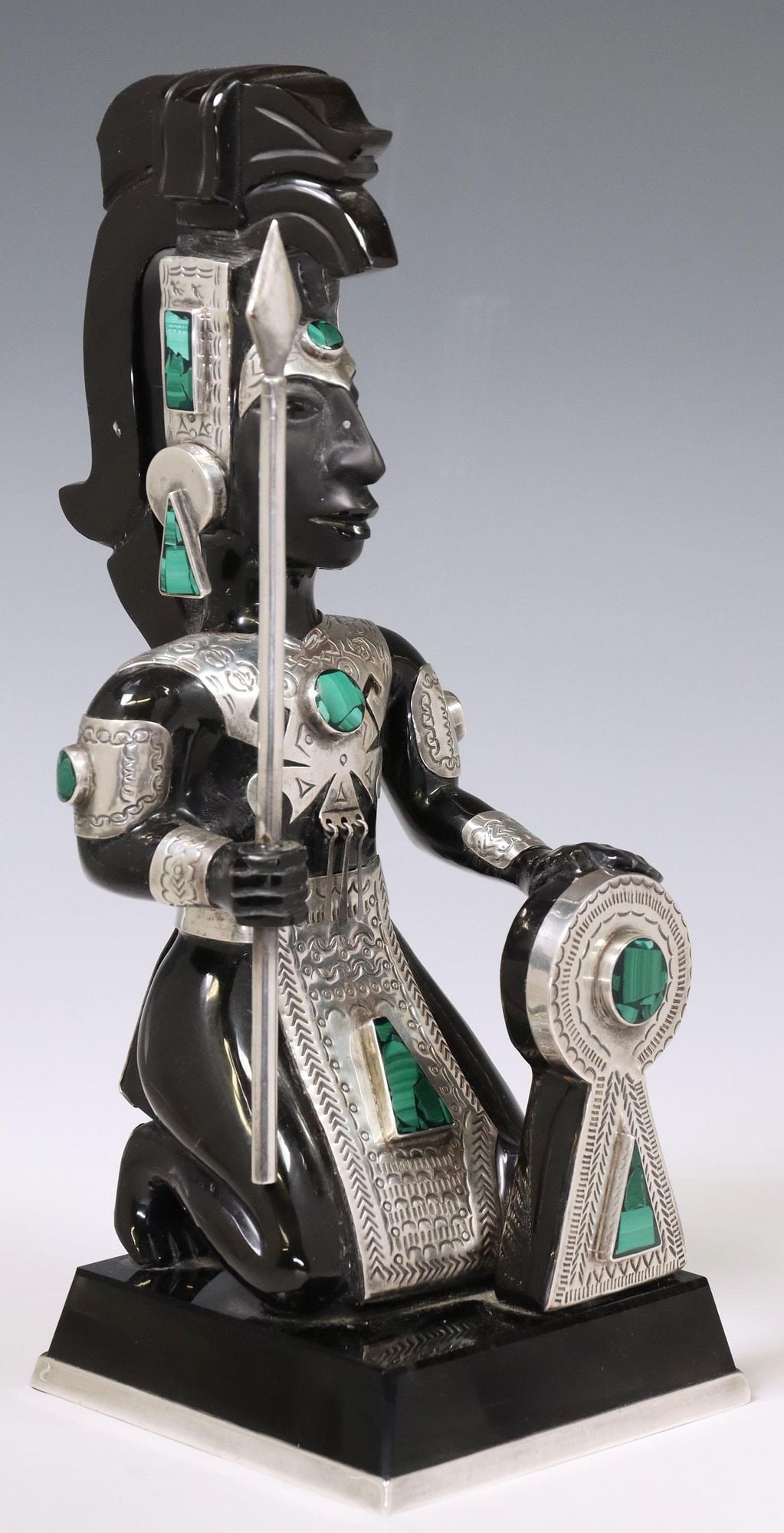 OBSIDIAN & STERLING SCULPTURE, TAXCO, MEXICO (1 of 9)