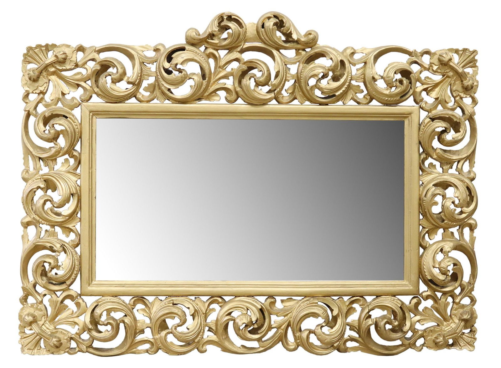 BAROQUE STYLE GILT PAINTED SCROLLED FOLIATE MIRROR (1 of 3)