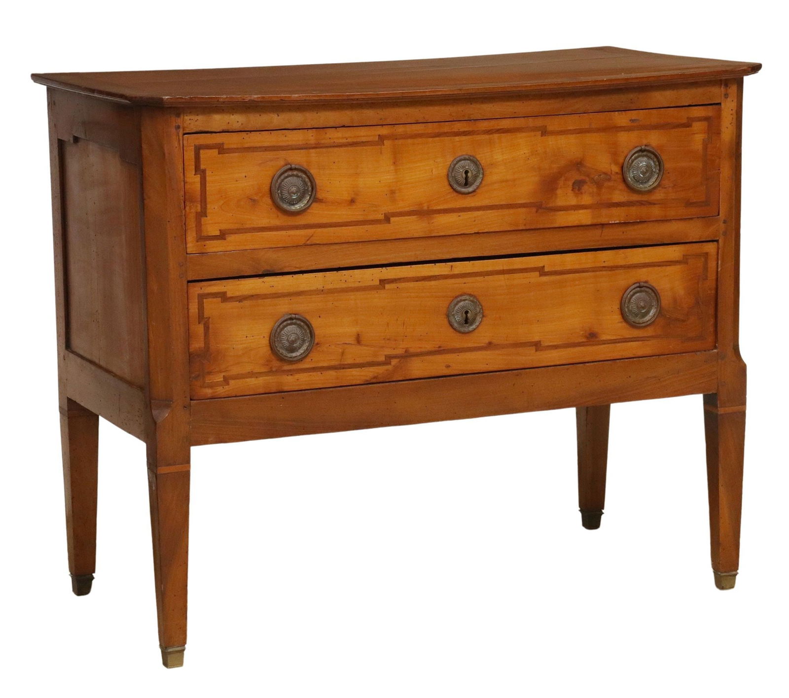 NEOCLASSICAL STYLE FRUITWOOD TWO-DRAWER COMMODE (1 of 5)