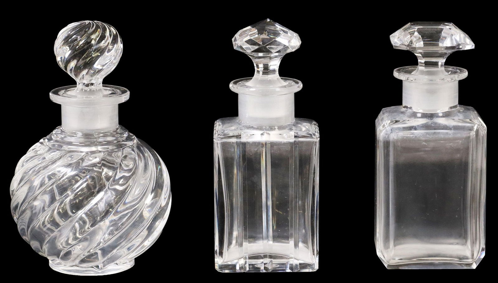 (3) FRENCH BACCARAT CUT CRYSTAL PERFUME BOTTLES (1 of 4)