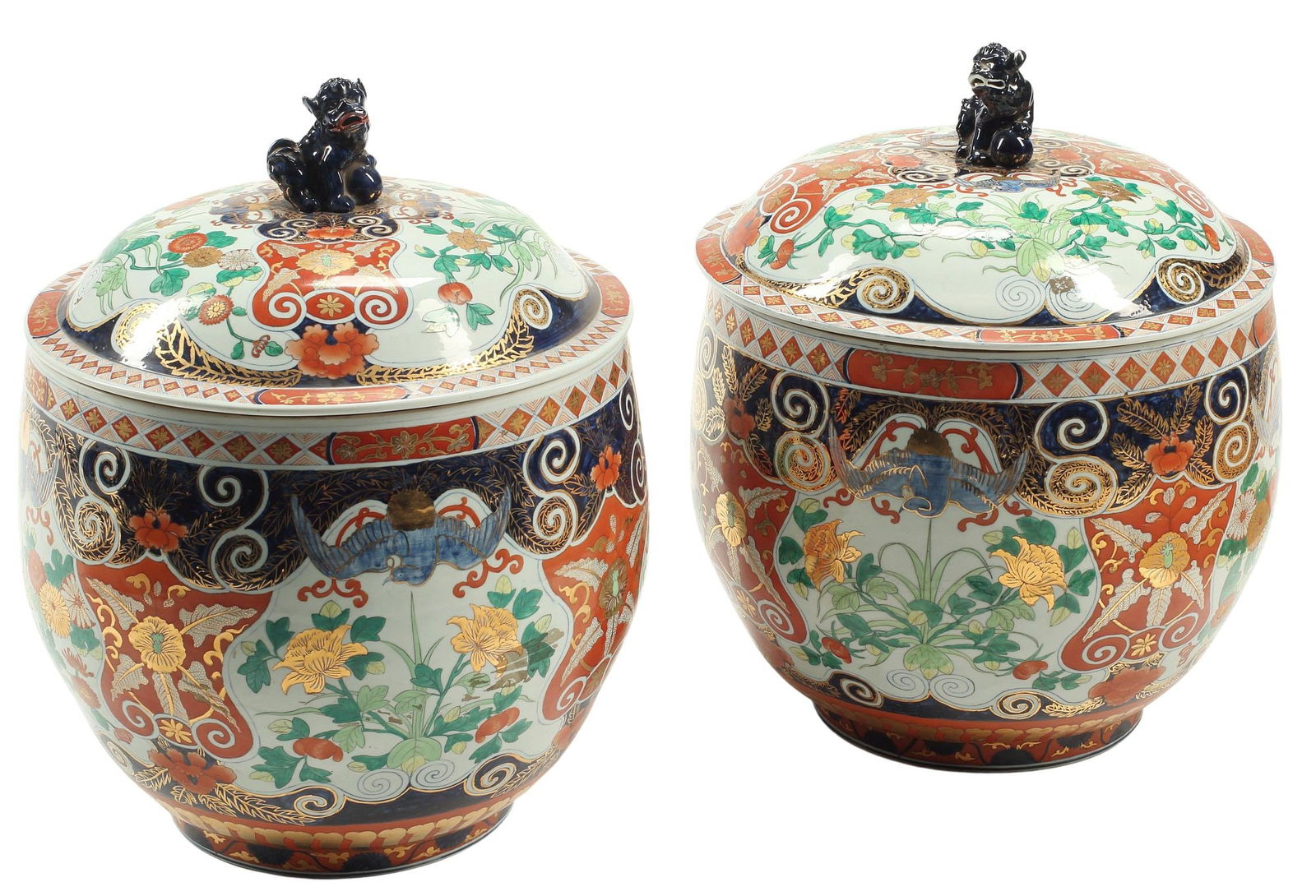 (2) JAPANESE IMARI STYLE PORCELAIN CACHEPOTS (1 of 5)
