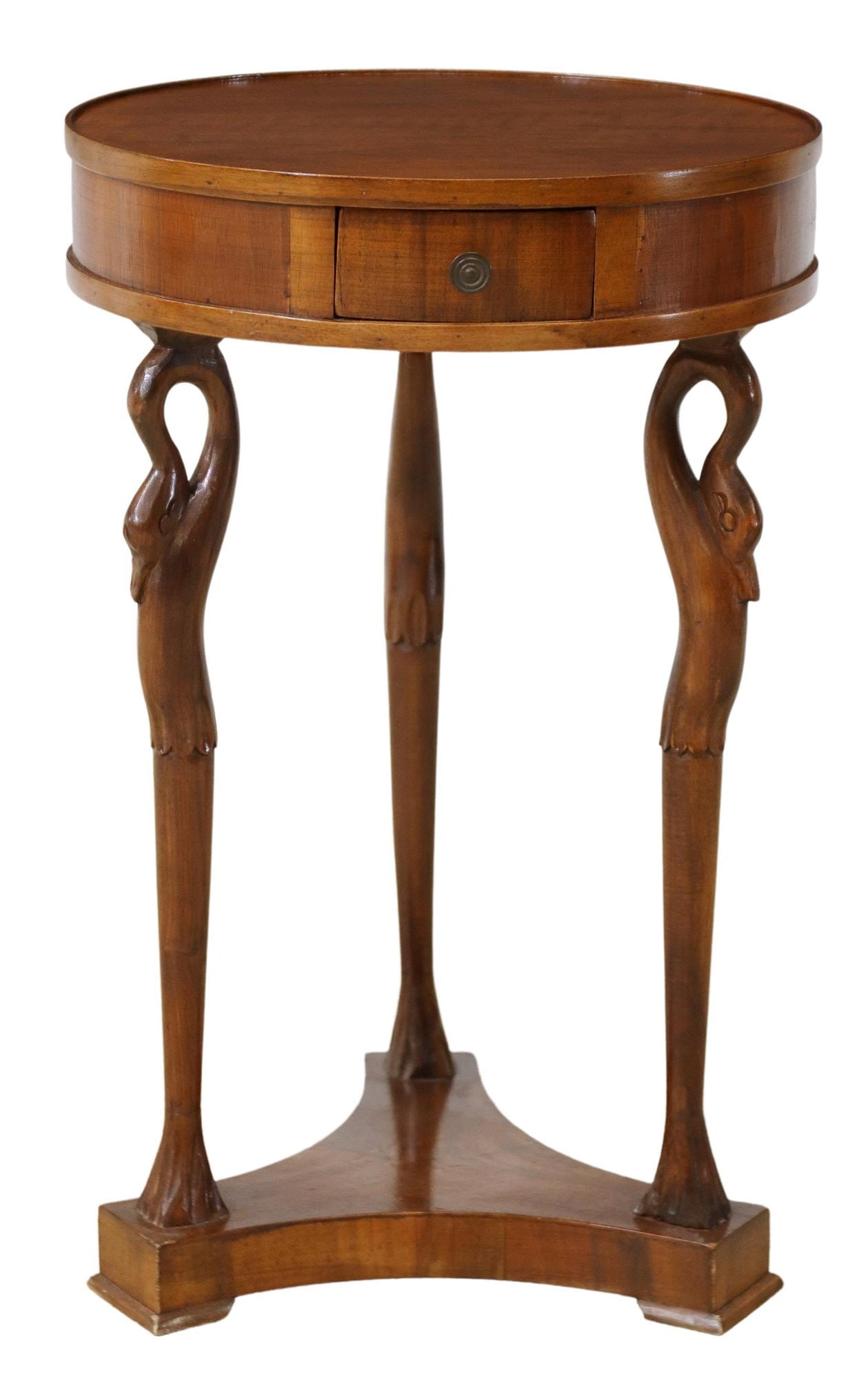 EMPIRE STYLE CARVED WALNUT SWAN SIDE TABLE (1 of 4)