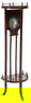 ITALIAN WOOD DEMILUNE PEDESTAL STAND WITH PORTRAIT