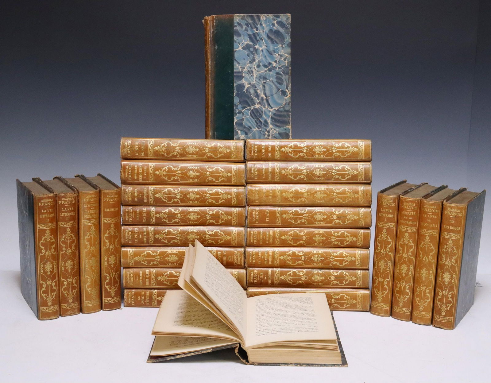 (26) LEATHER-BOUND LIBRARY BOOKS: ANATOLE FRANCE (1 of 6)