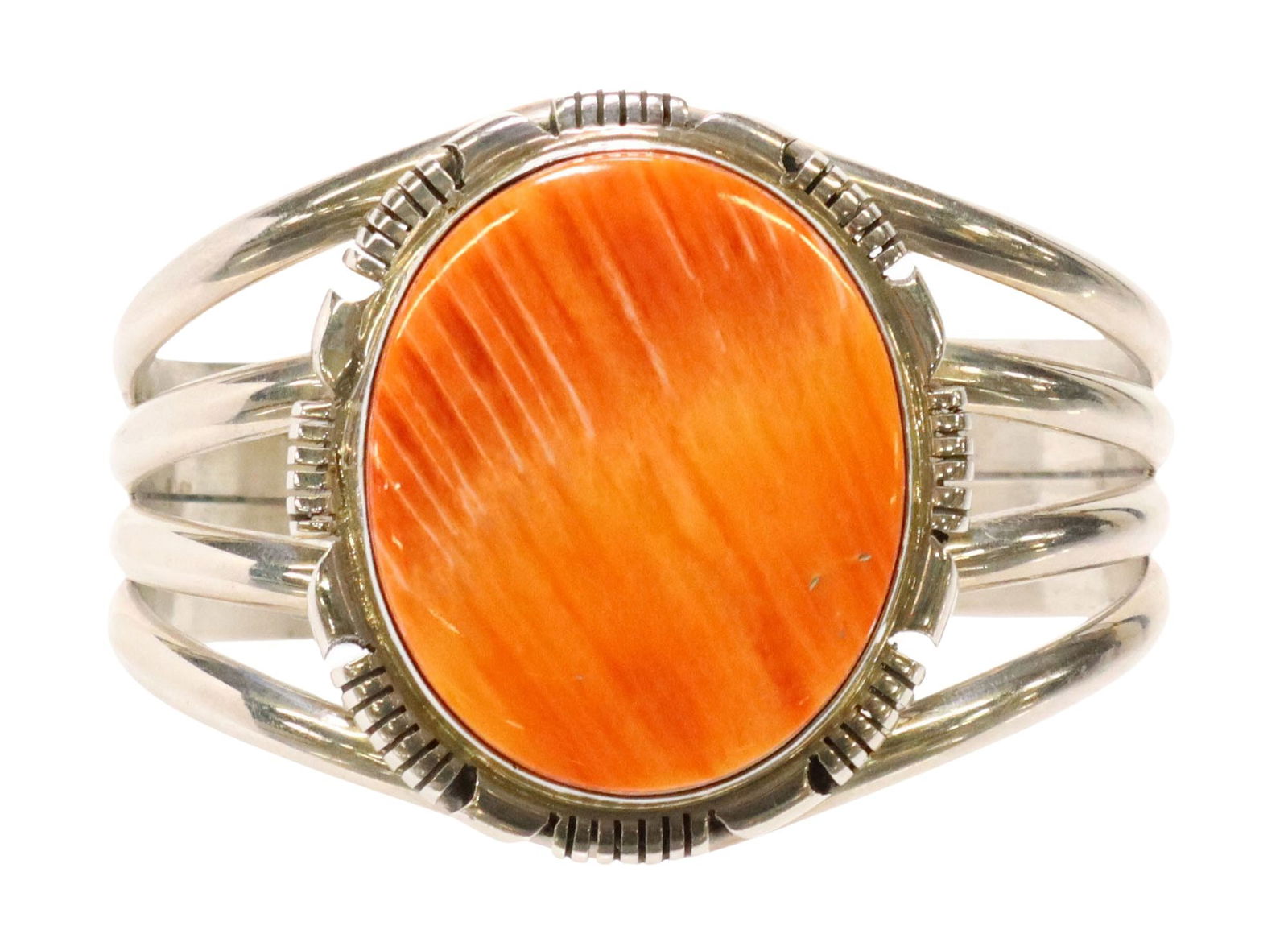 THOMAS FRANCISCO NAVAJO STERLING SPINY OYSTER CUFF (1 of 5)