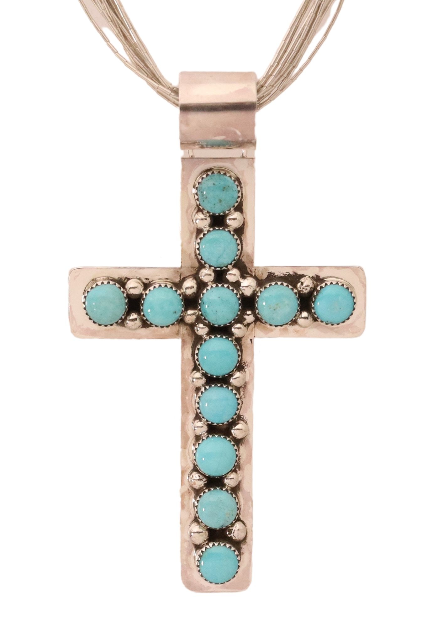 KENNETH JONES NAVAJO TURQUOISE CROSS PENDANT (1 of 4)