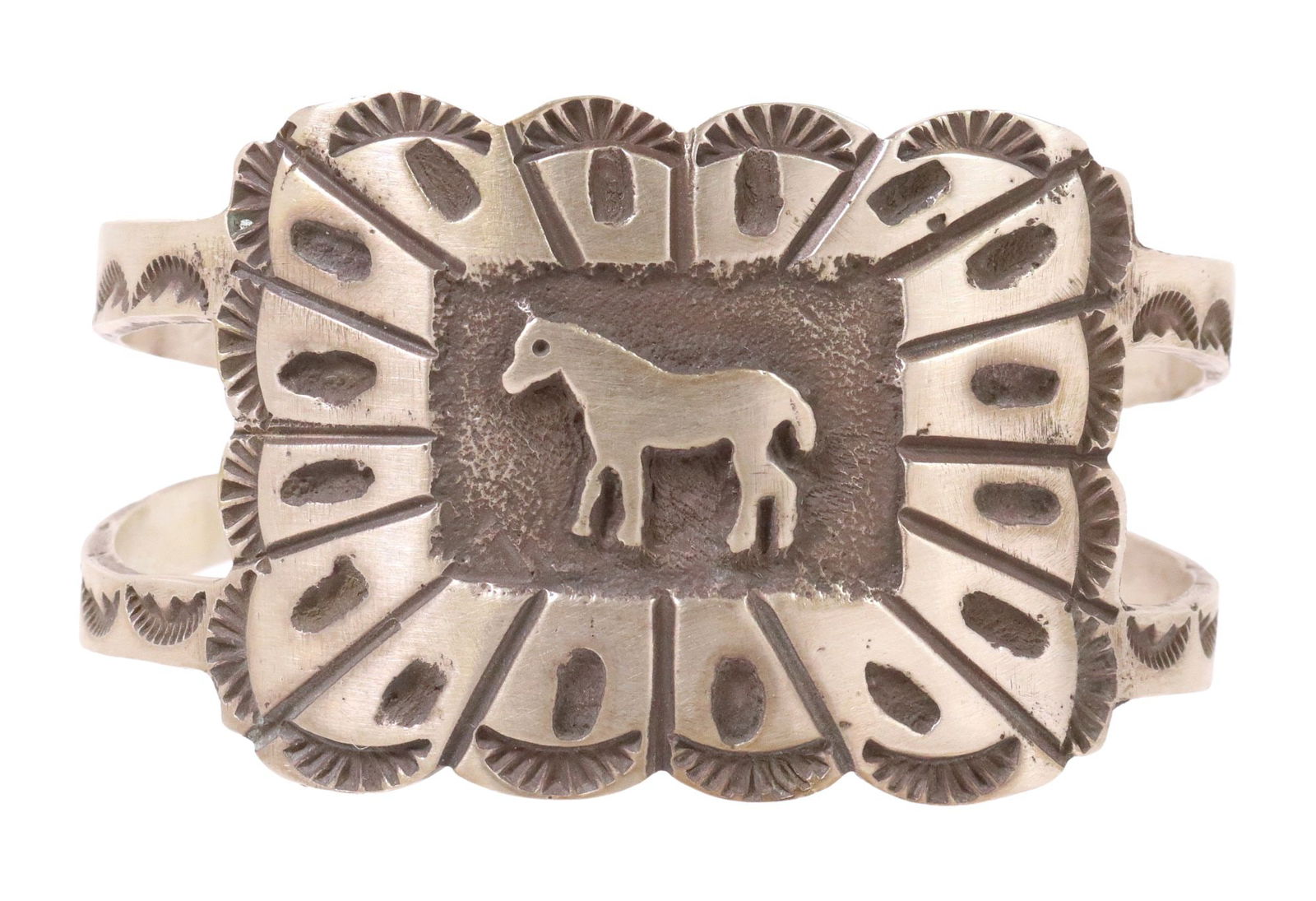 EMERSON KINSEL NAVAJO STERLING HORSE CUFF BRACELET (1 of 5)