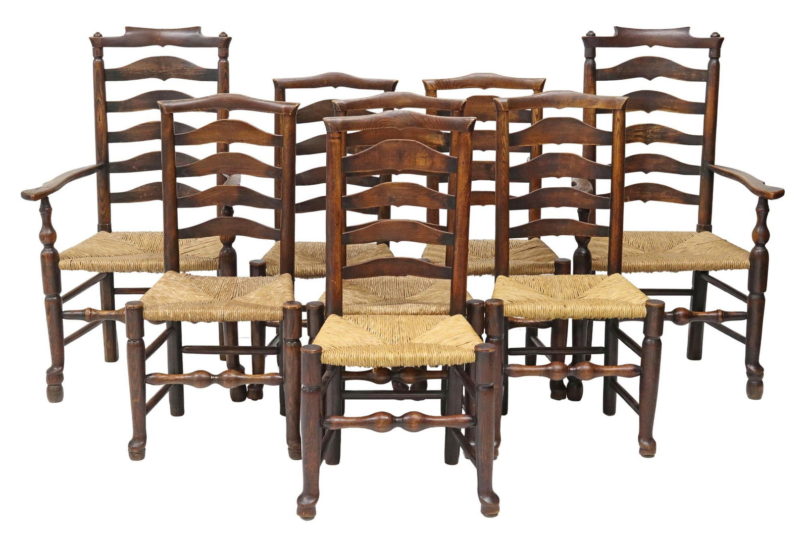 (8) GEORGIAN ASH BILLINGE LADDER BACK CHAIRS (1 of 3)