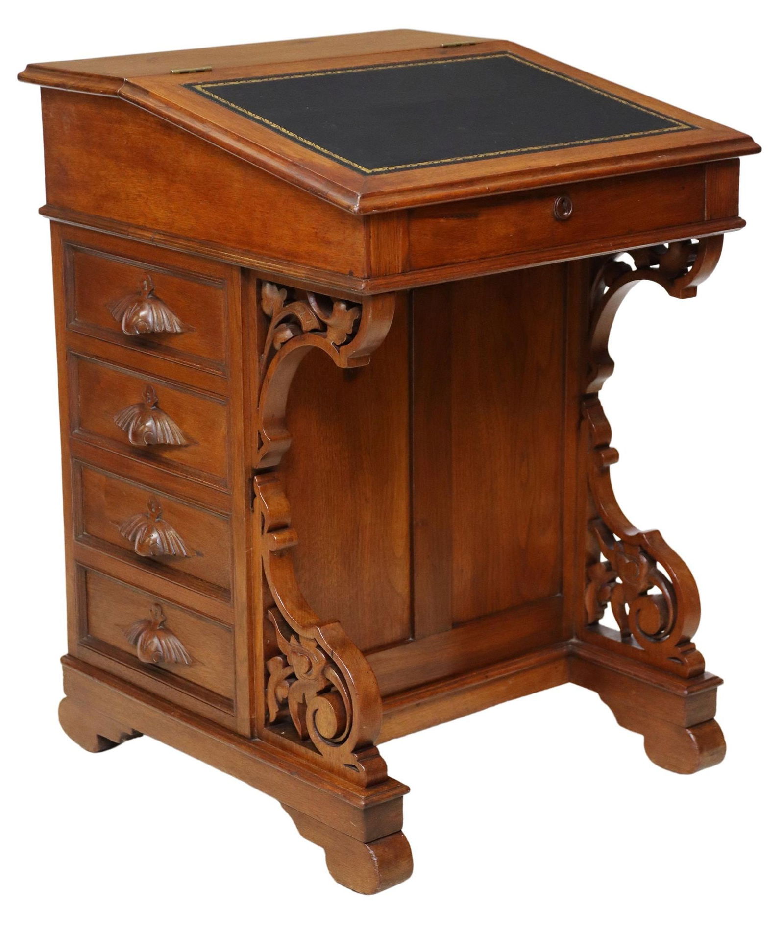 ENGLISH VICTORIAN WALNUT DAVENPORT WRITING DESK (1 of 6)
