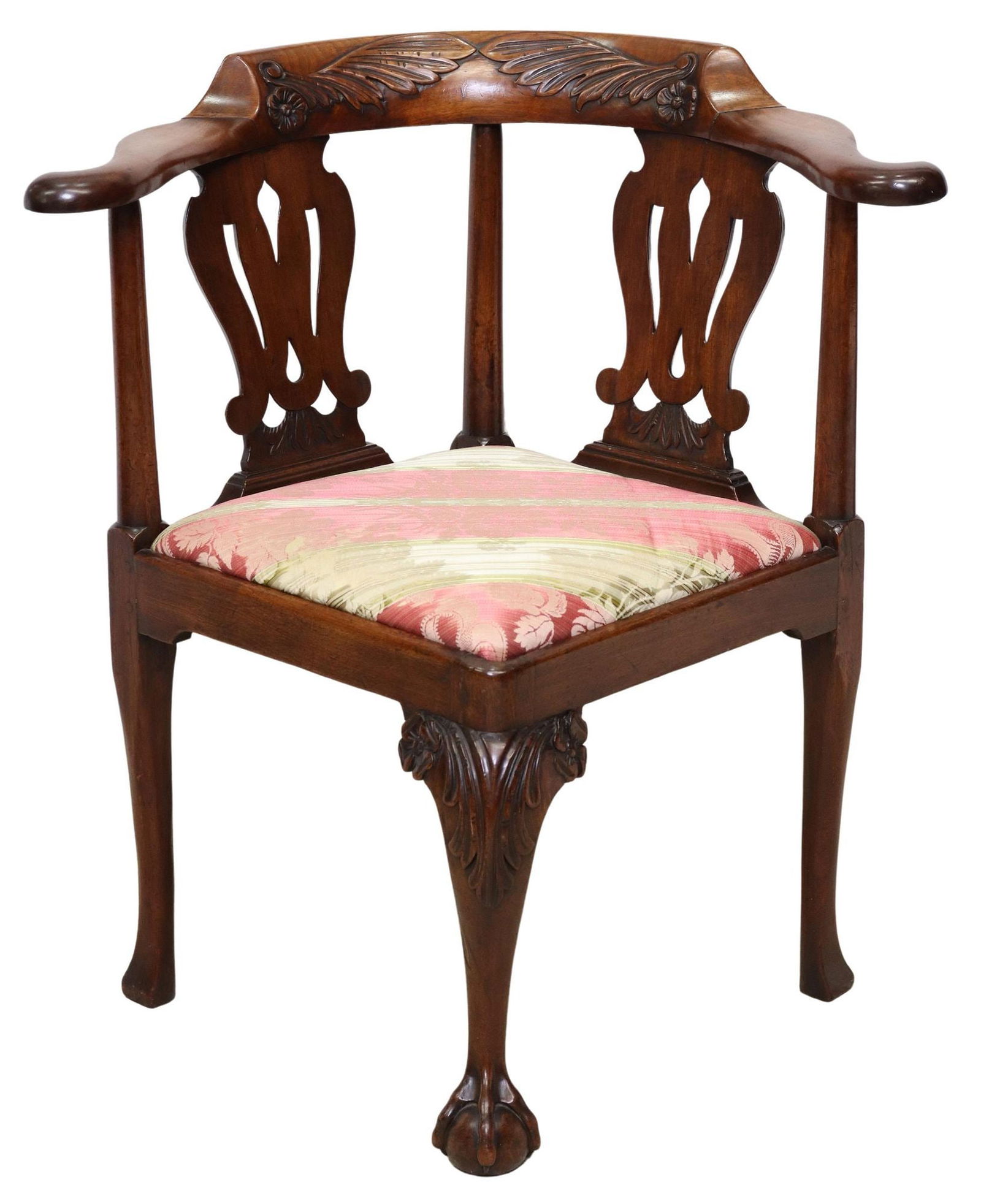 ENGLISH GEORGIAN PERIOD MAHOGANY CORNER CHAIR (1 of 4)