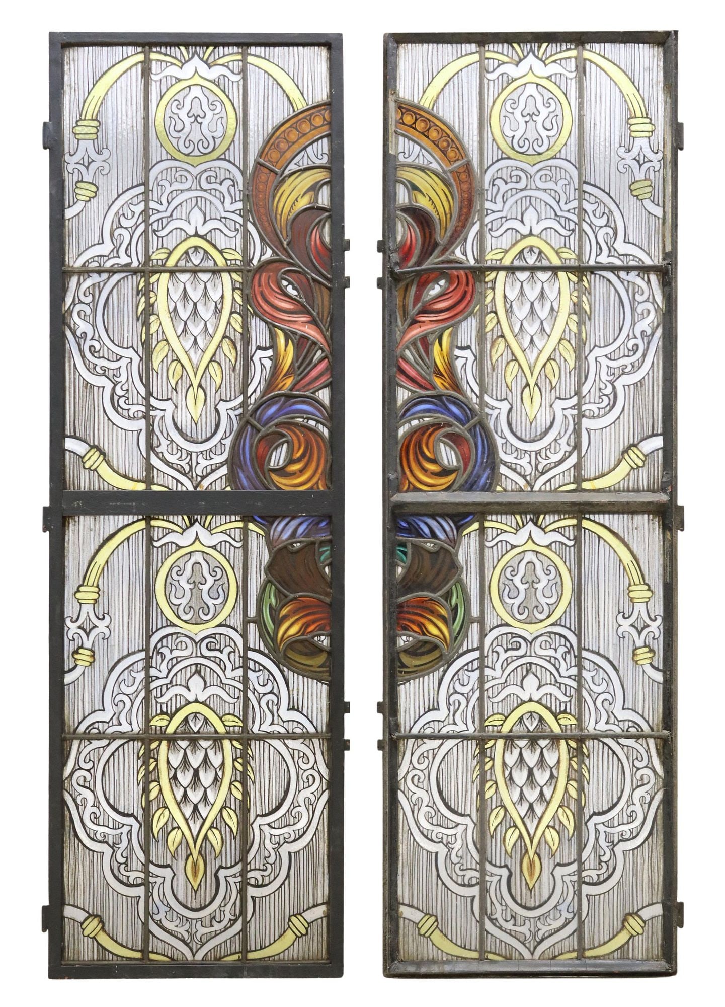 (2) ARCHITECTURAL STAINED & LEADED GLASS WINDOWS (1 of 3)