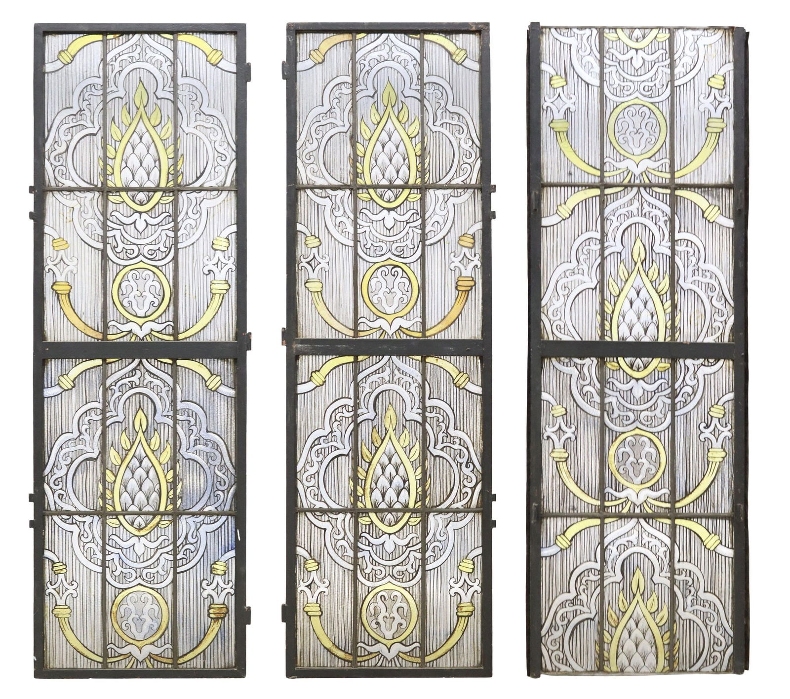 (3) ARCHITECTURAL STAINED & LEADED GLASS WINDOWS (1 of 3)