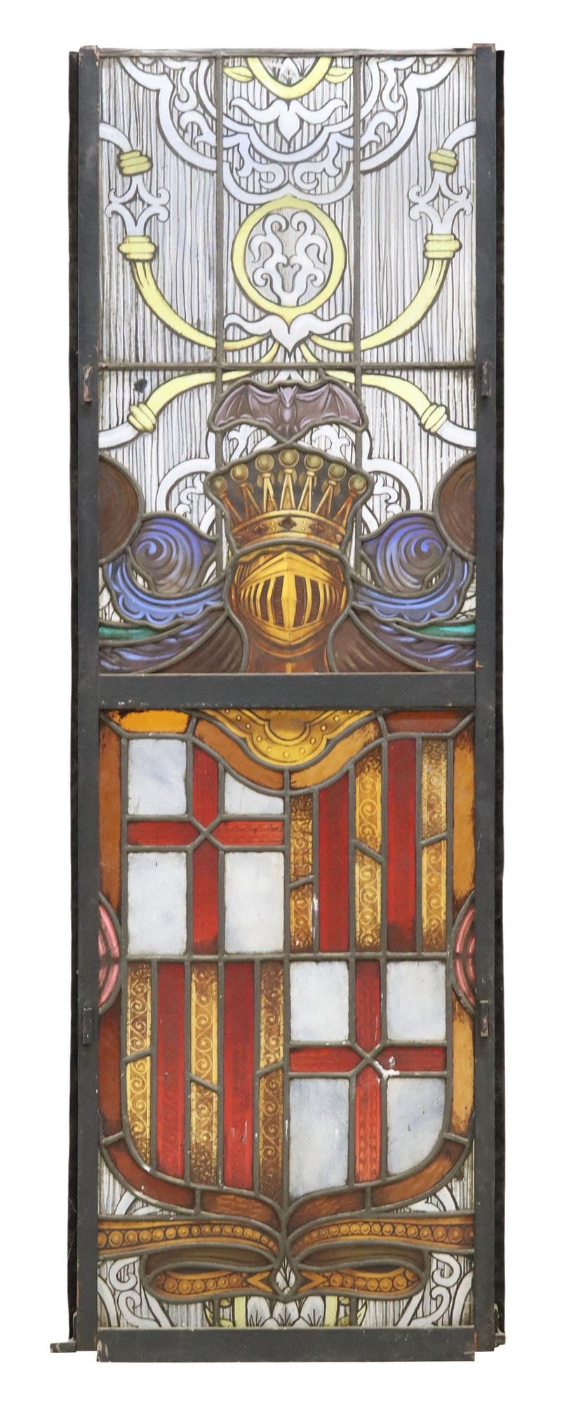 ARCHITECTURAL STAINED & LEADED GLASS WINDOW PANEL (1 of 3)