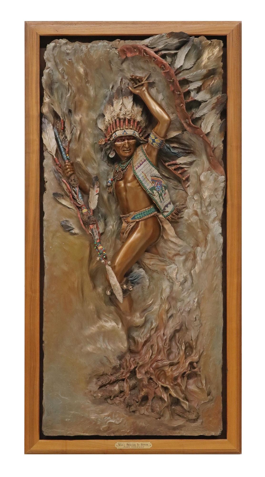 JOHN COLEMAN (B1949) NATIVE AMERICAN RELIEF PLAQUE (1 of 6)