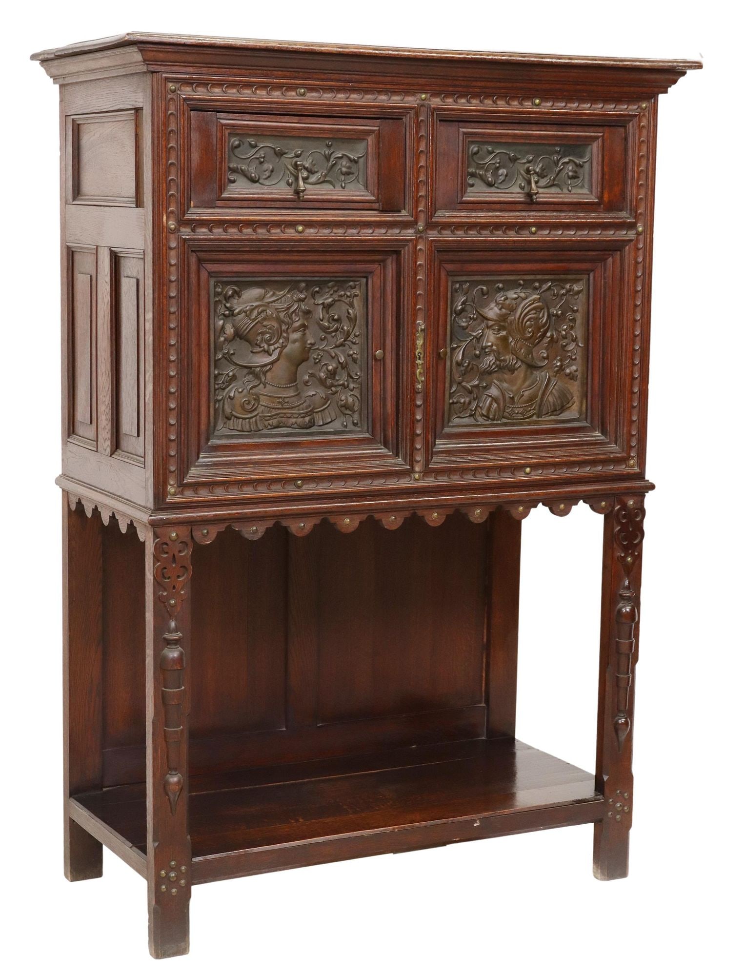 SPANISH RENAISSANCE REVIVAL CARVED CABINET (1 of 5)