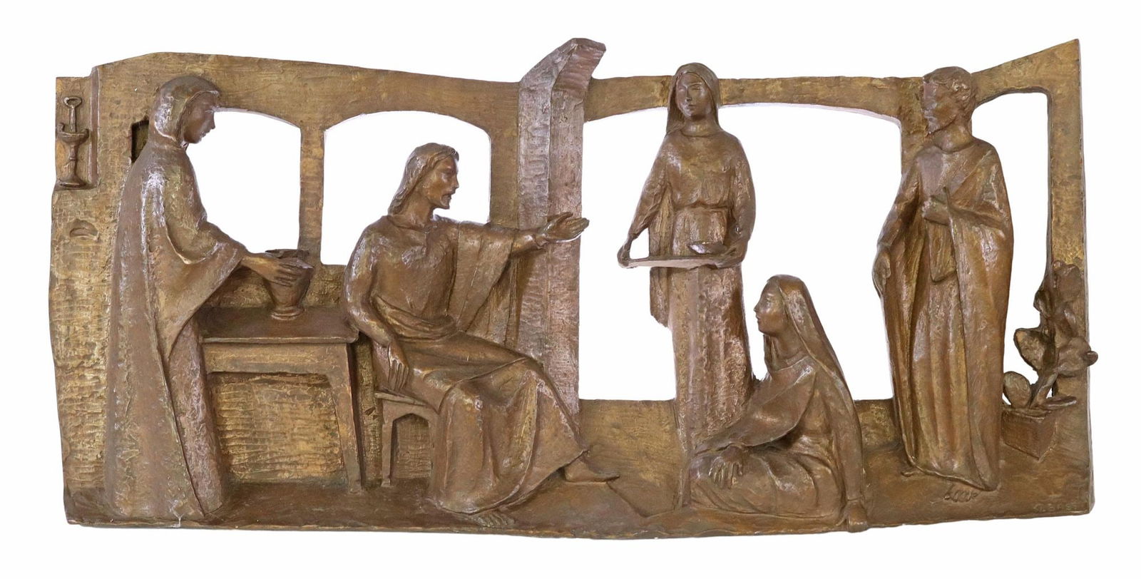 ARCHITECTURAL RELIGIOUS BRONZE RELIEF PANEL (1 of 3)