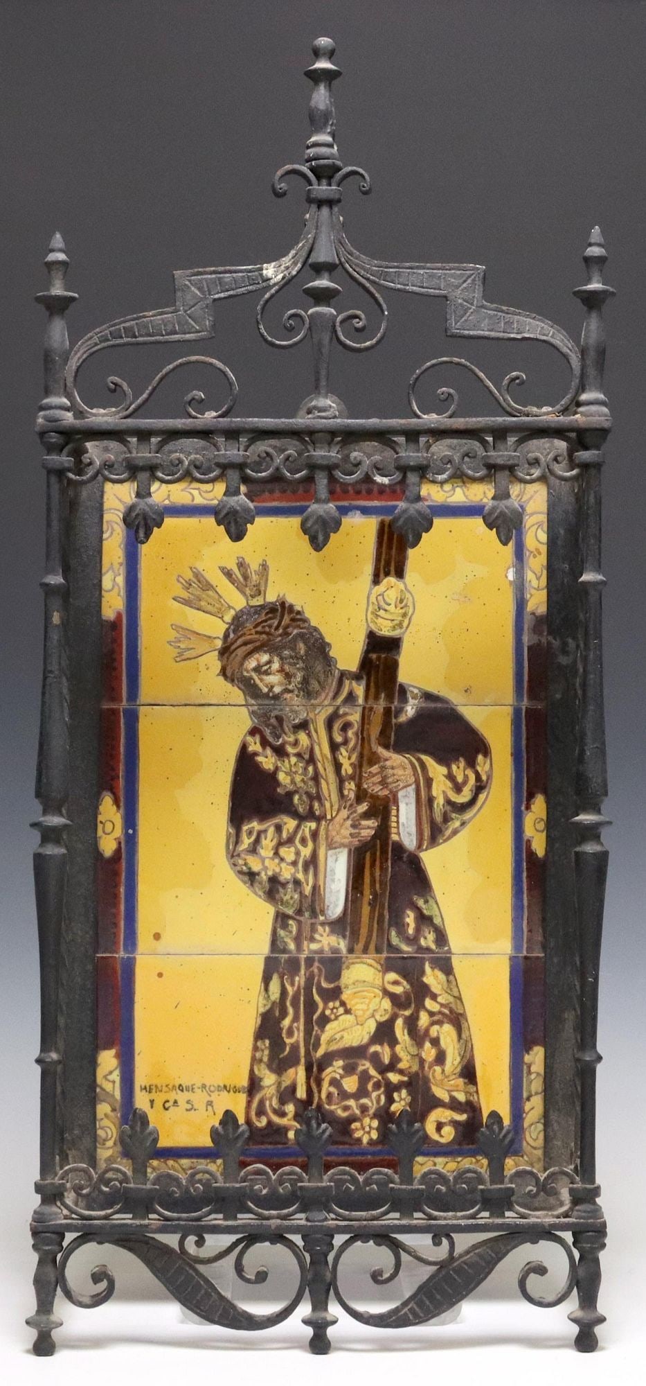 MENSAQUE RODRIGUEZ INLAID TILE WALL PLAQUE, SPAIN (1 of 6)