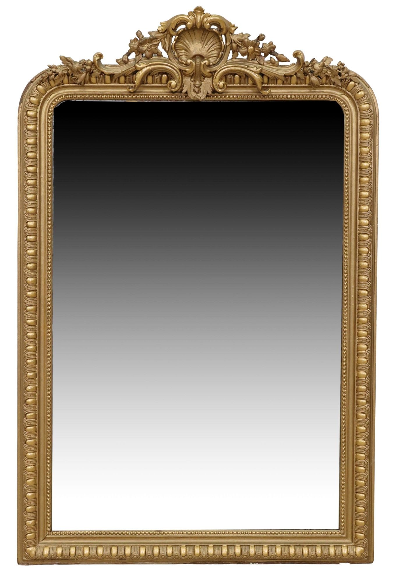 FRENCH GILT PAINTED SHELL & FOLIATE MIRROR (1 of 3)