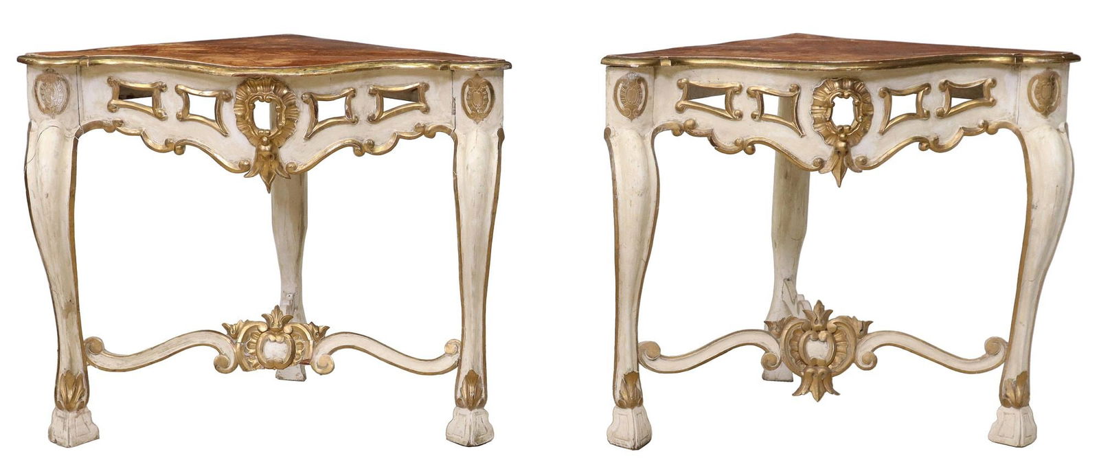 (2) LOUIS XV STYLE PARCEL GILT CORNER CONSOLES (1 of 3)