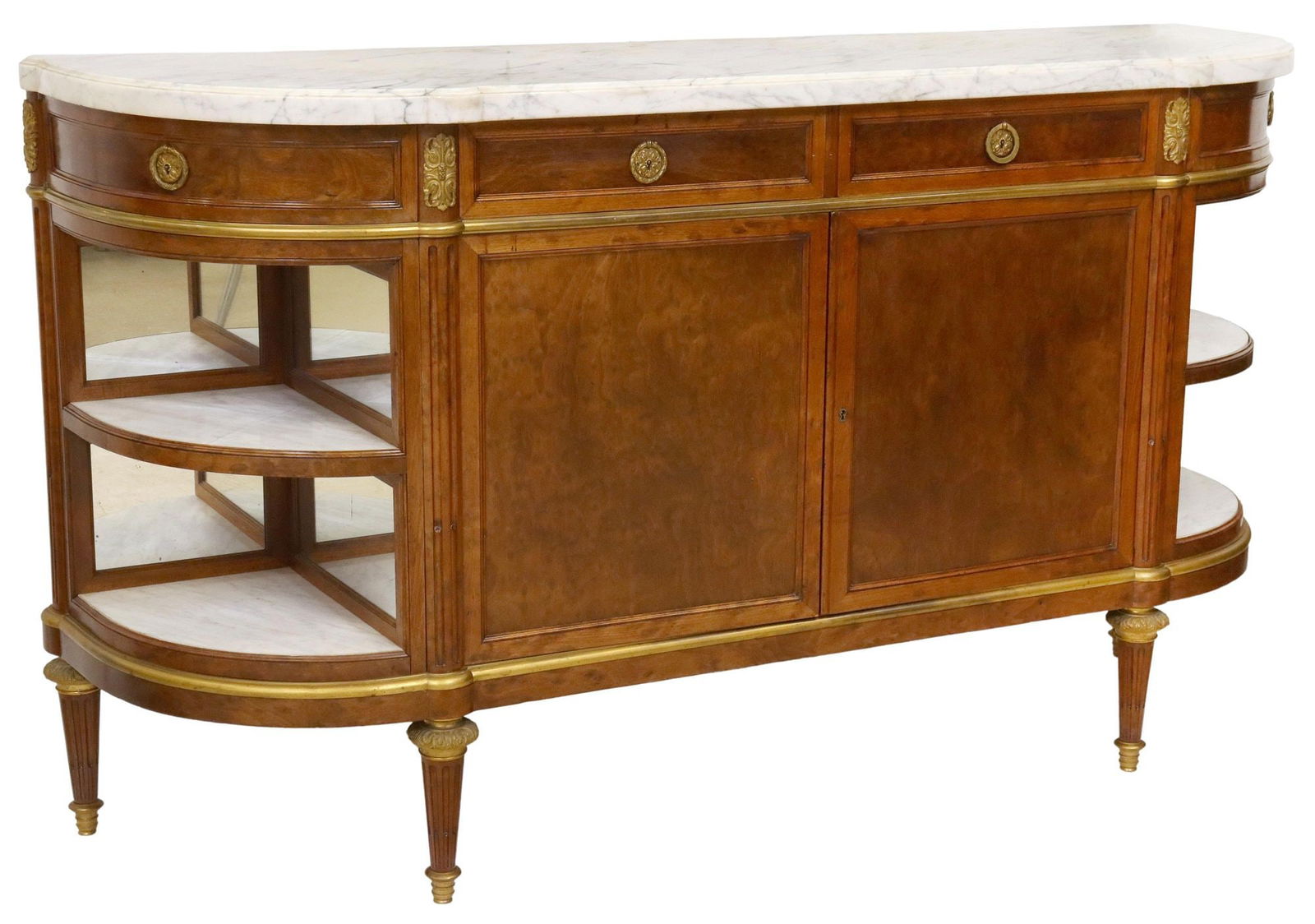 LOUIS XVI STYLE MARBLE-TOP MAHOGANY SIDEBOARD (1 of 5)