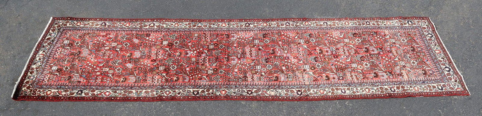 HAND-TIED PERSIAN RUNNER, 13'10" X 3'10" (1 of 3)