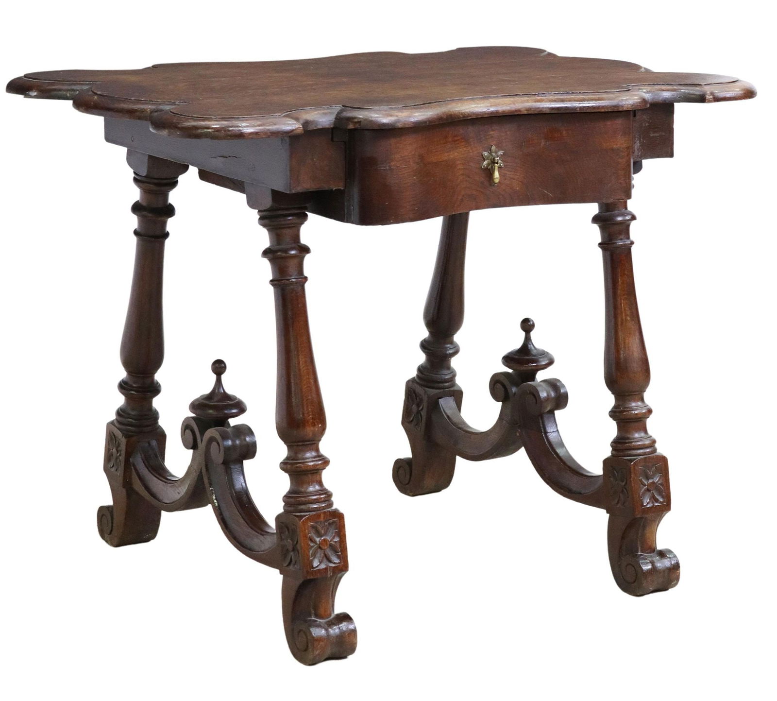 SPANISH CARVED OAK SIDE TABLE (1 of 5)