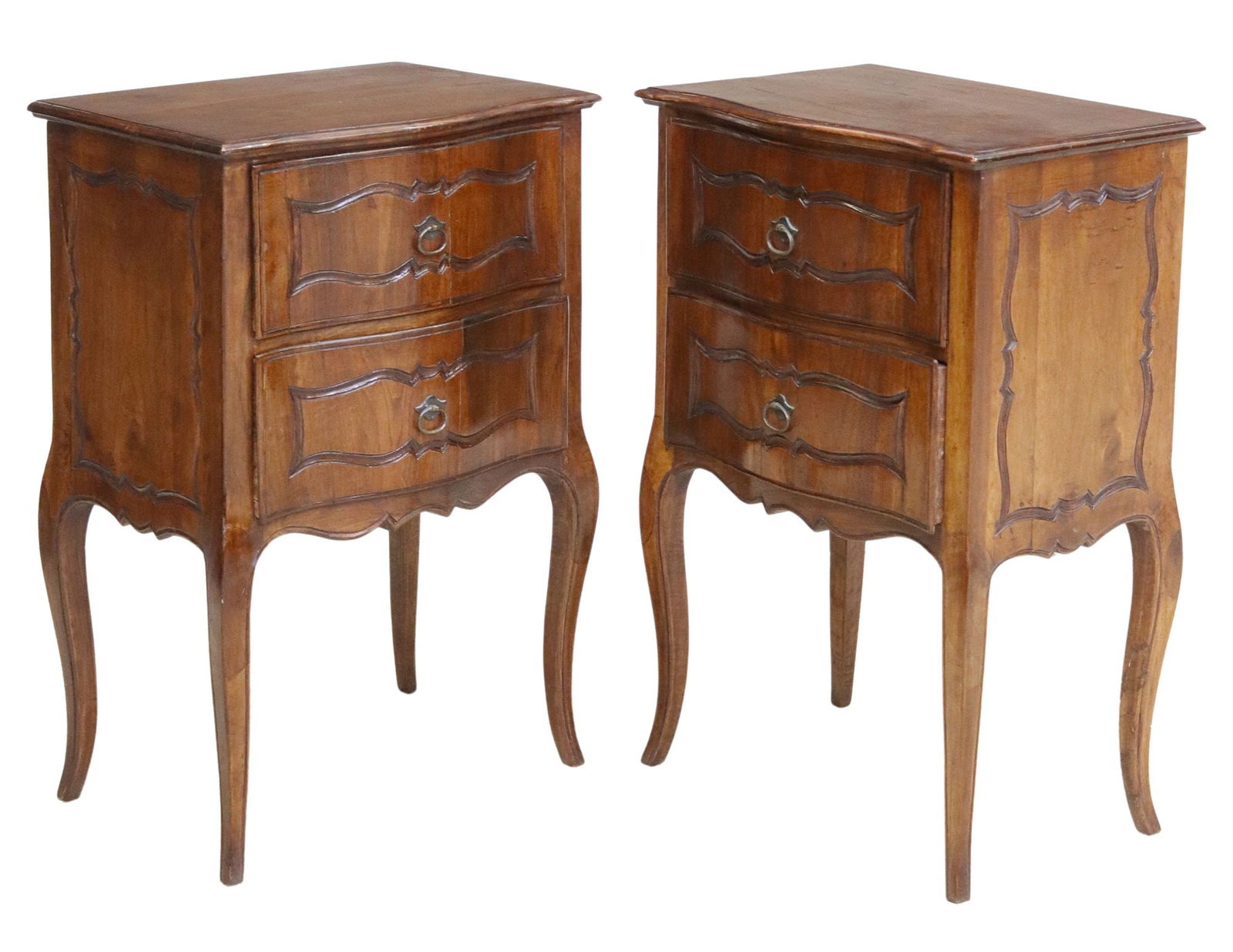 (2) LOUIS XV STYLE WALNUT NIGHTSTANDS (1 of 5)