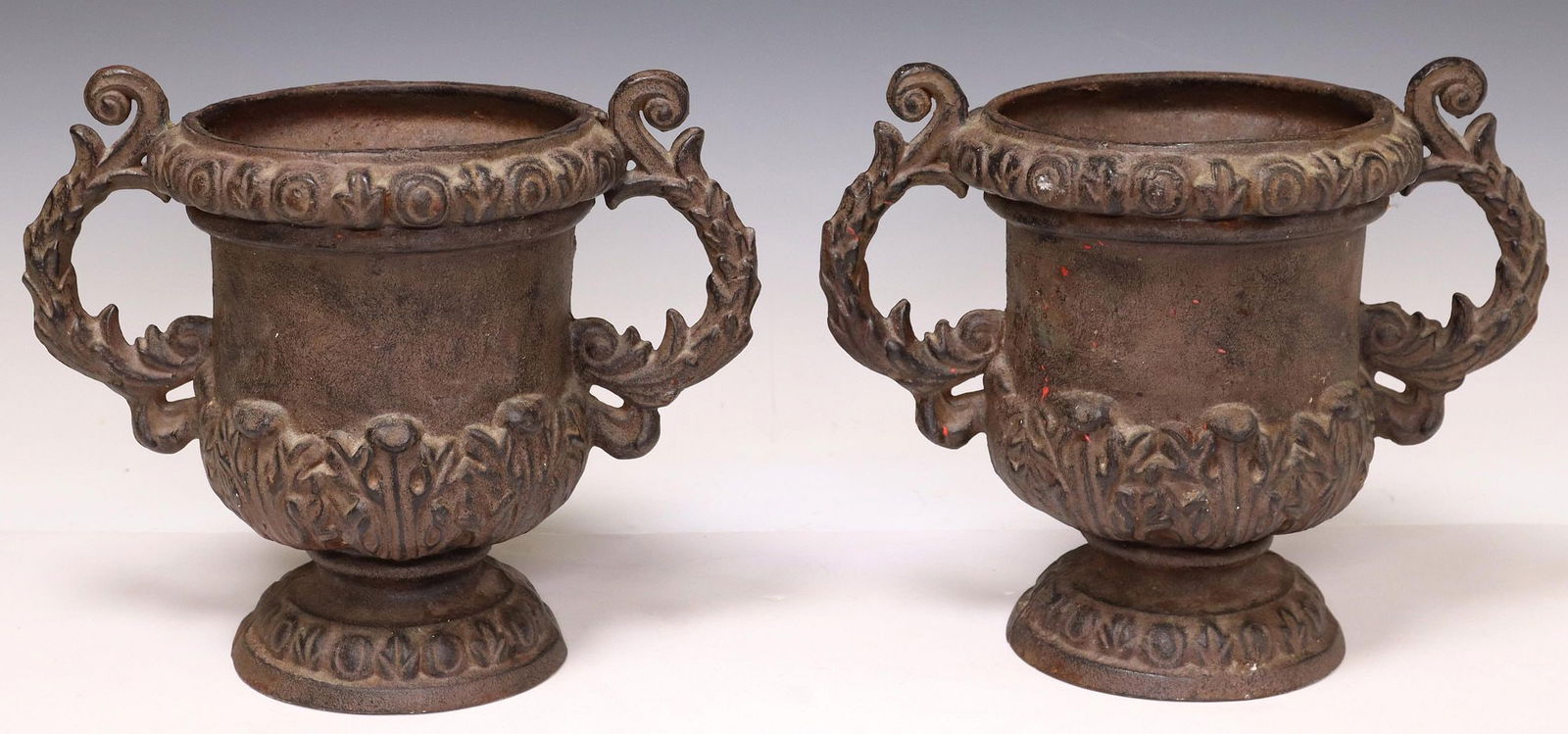 (2) NEOCLASSICAL STYLE CAST IRON GARDEN URNS (1 of 4)