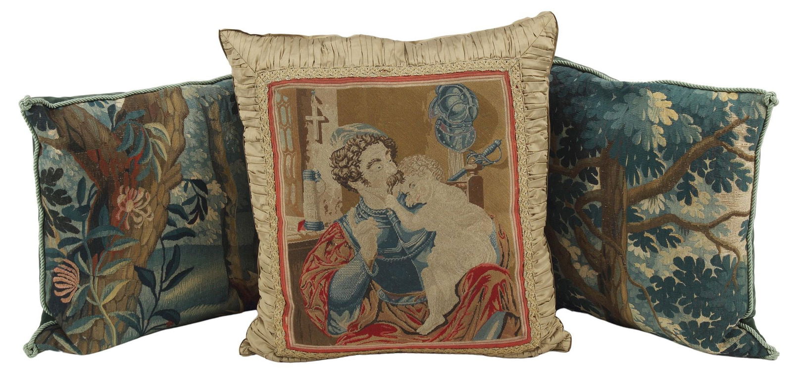 (3) TAPESTRY & NEEDLEWORK THROW PILLOWS (1 of 4)